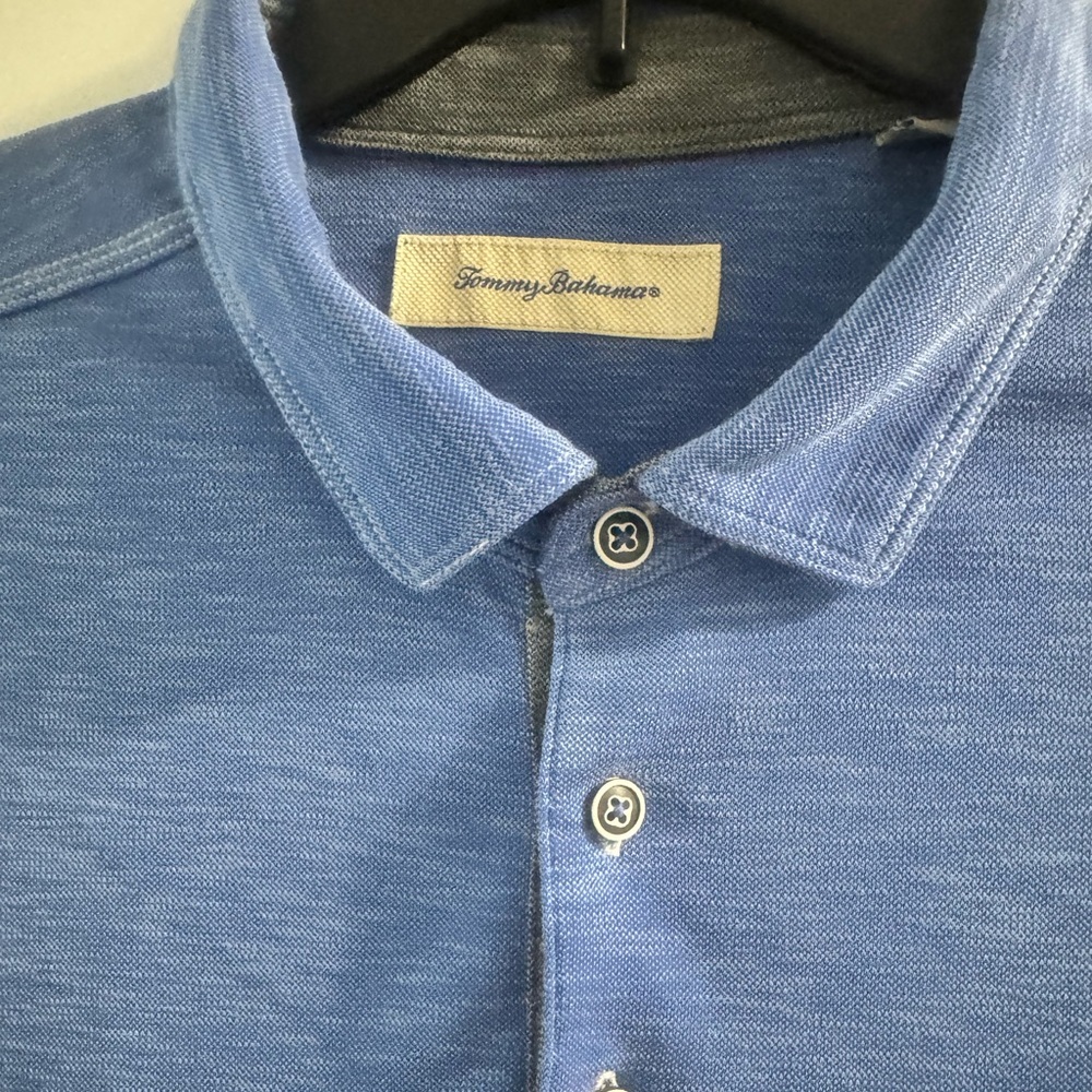 Tommy Bahama Blue Polo Shirt with Classic Collar - Picture 2 of 10